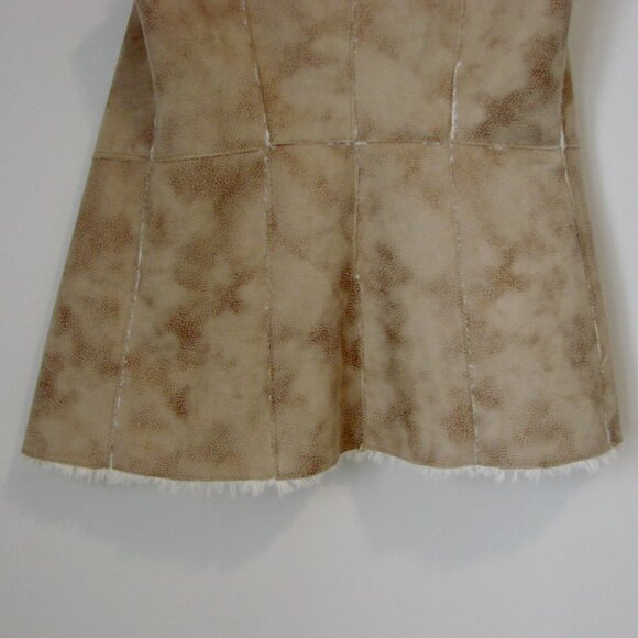 Faux Fur Vest Sherpa Tan Cream Open Front Design Lab Lord & Taylor Size XS - Picture 12 of 12